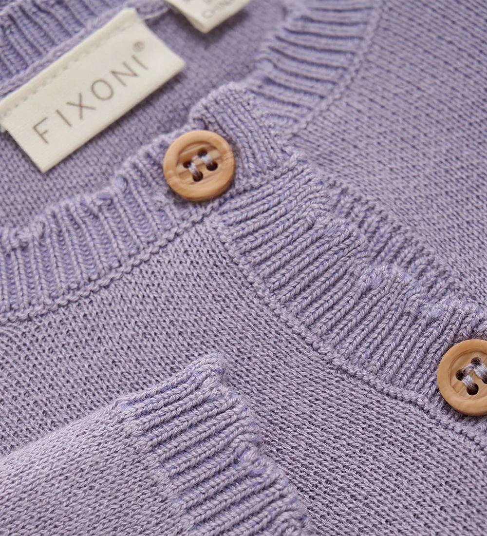FIXONI CARDIGAN  GEBREID  LAVENDER GRIJS